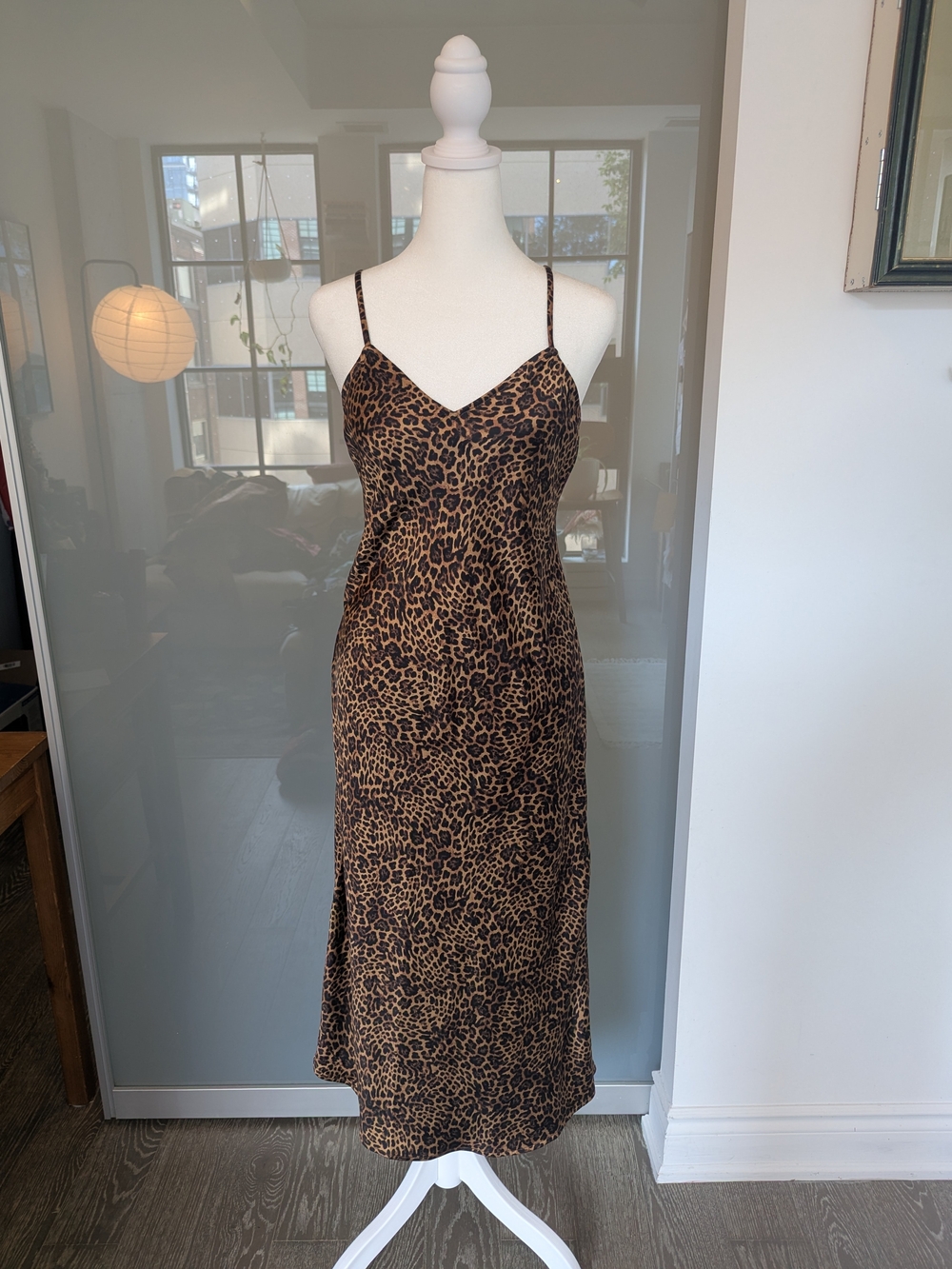 GAP leopard print slip dress